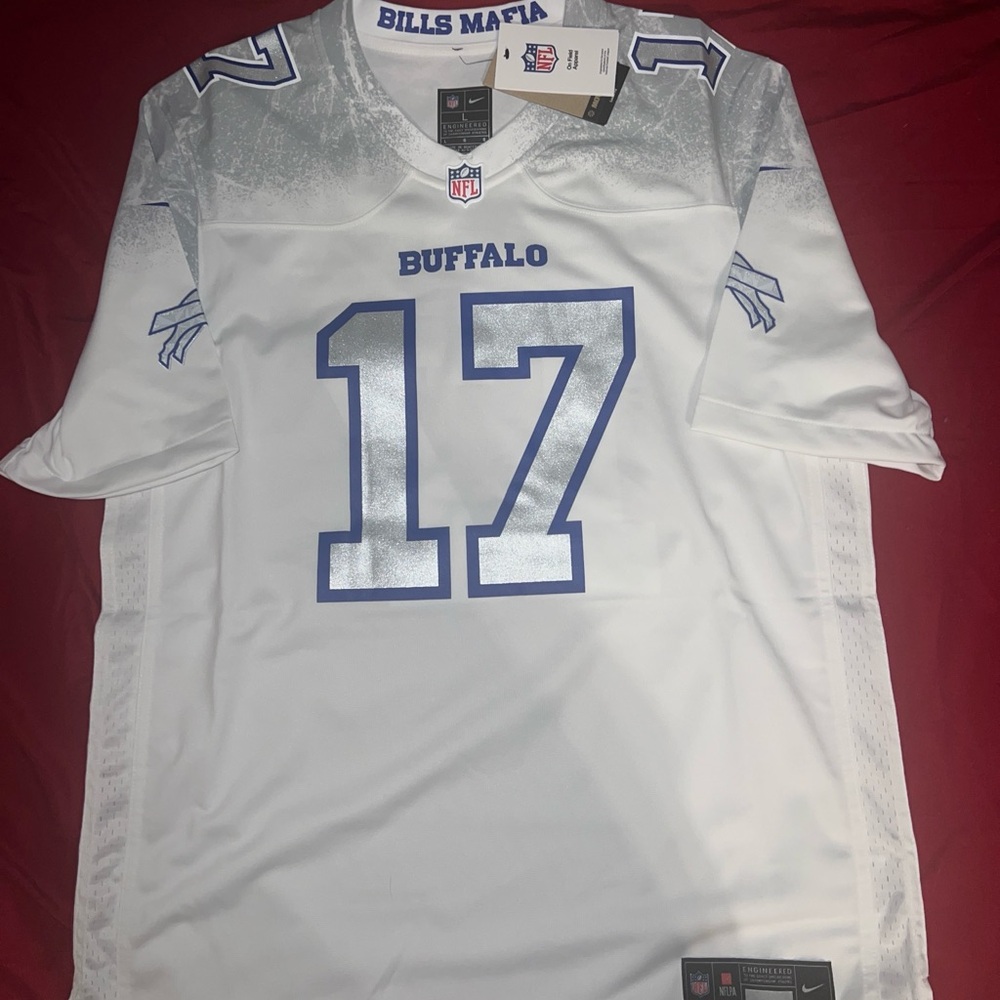 Josh Allen Buffalo Bills Rivalries White Football Jersey Mens Size Large
